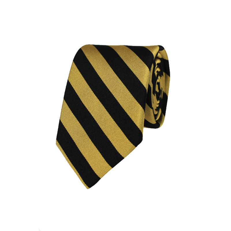 Gitman Black and Gold 1/2 Inch Two Bar Repp Stripe Neck Tie Gitman Black and Gold 1/2 Inch Two Bar Repp Stripe Neck Tie