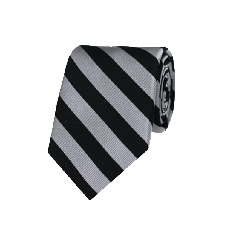 Gitman Black and Silver 1/2 Inch Two Bar Repp Stripe Neck Tie Gitman Black and Silver 1/2 Inch Two Bar Repp Stripe Neck Tie