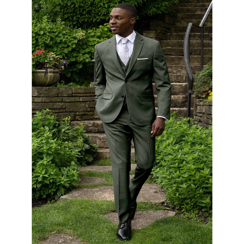 Men's Forest Green Sharkskin Power Stretch Suit Men's Forest Green Sharkskin Power Stretch Suit