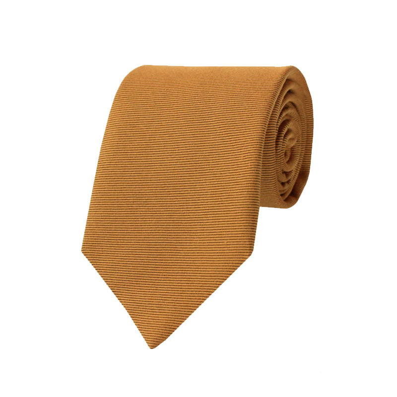 Gitman Gold Woven Twill Silk and Wool Neck Tie Gitman Gold Woven Twill Silk and Wool Neck Tie