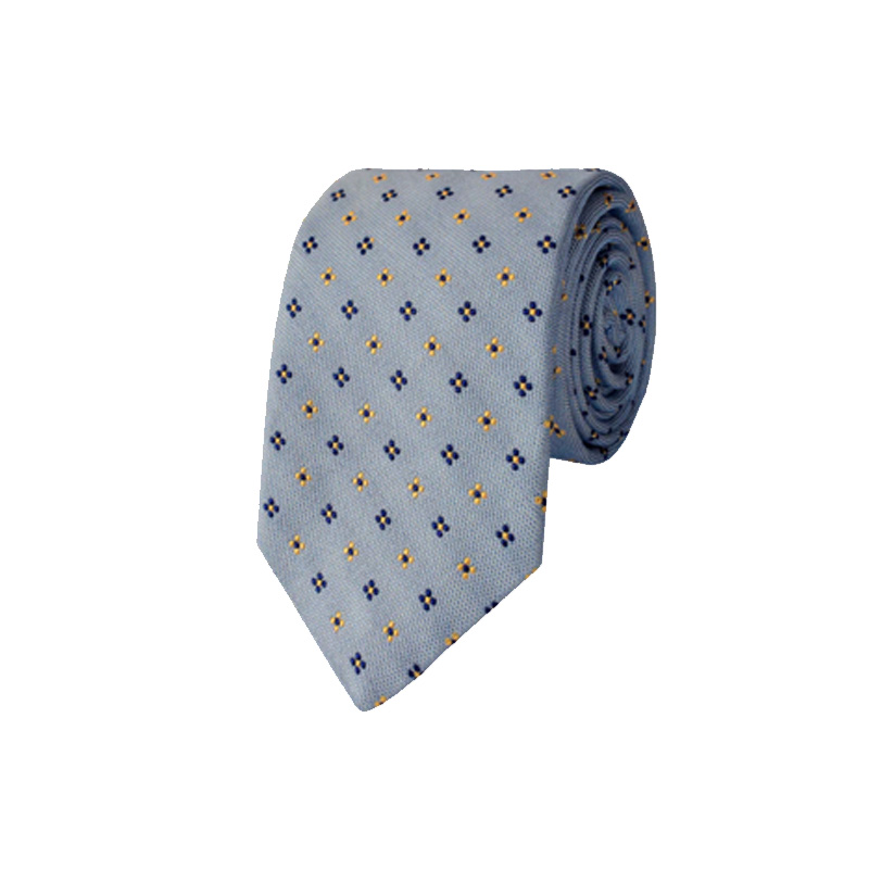Gitman Blue Woven Neat Silk and Cotton Neck Tie Gitman Blue Woven Neat Silk and Cotton Neck Tie