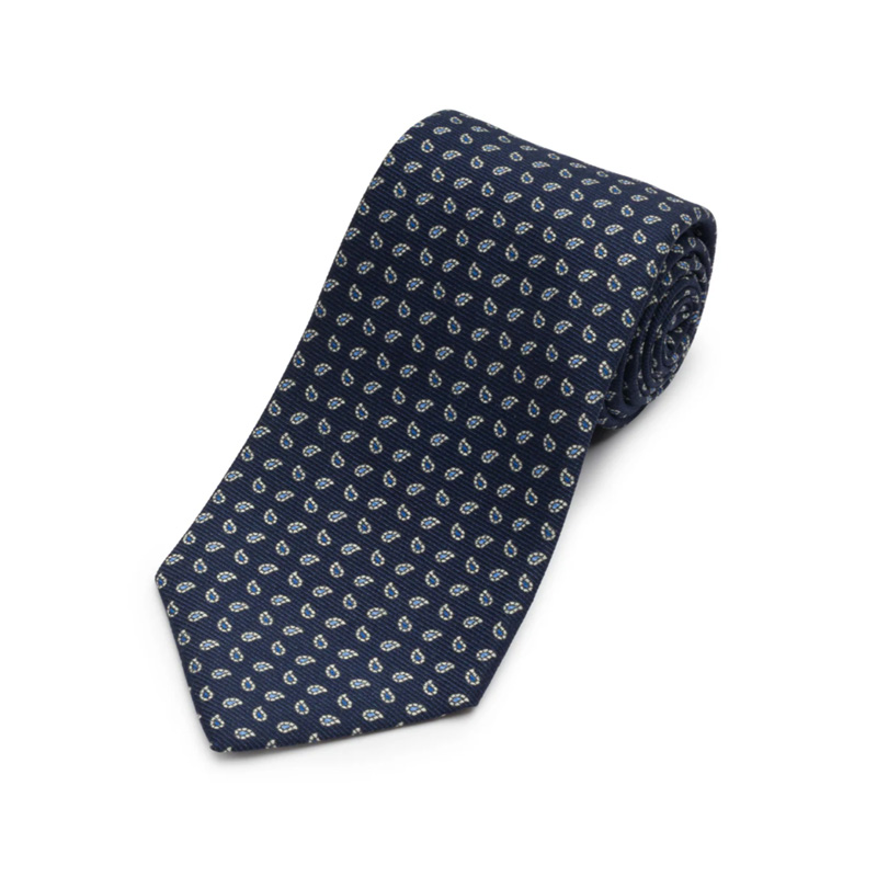 Gitman Navy Printed Neat Silk Tie Gitman Navy Printed Neat Silk Tie