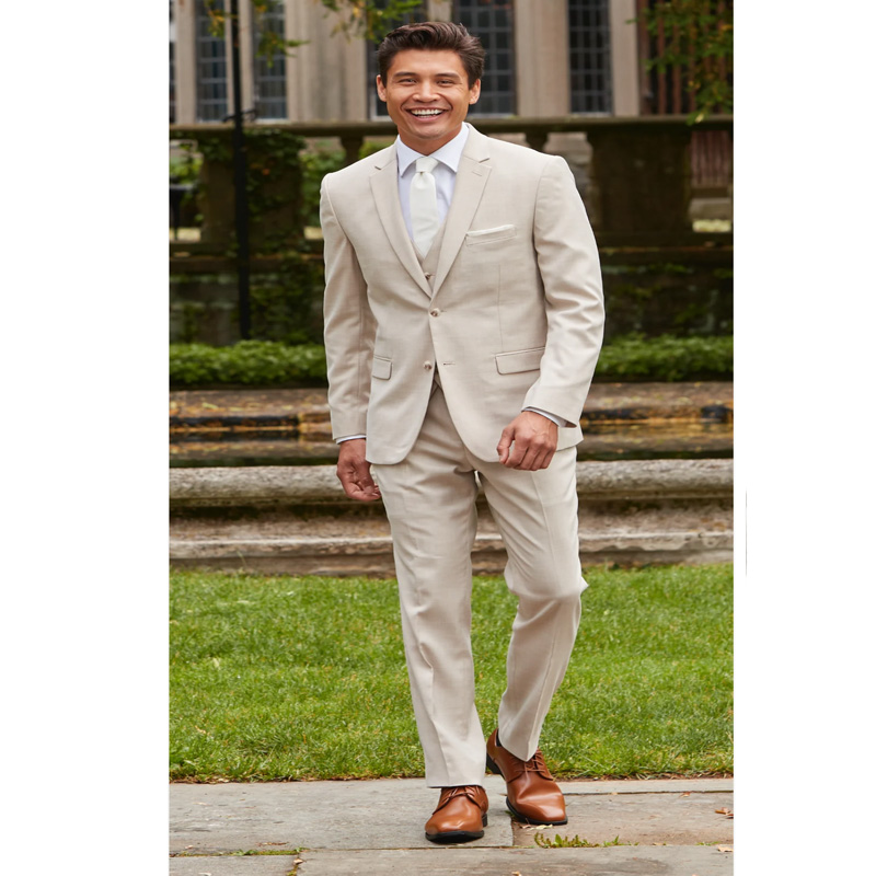 Men's Tan Sharkskin Power Stretch Suit Men's Tan Sharkskin Power Stretch Suit