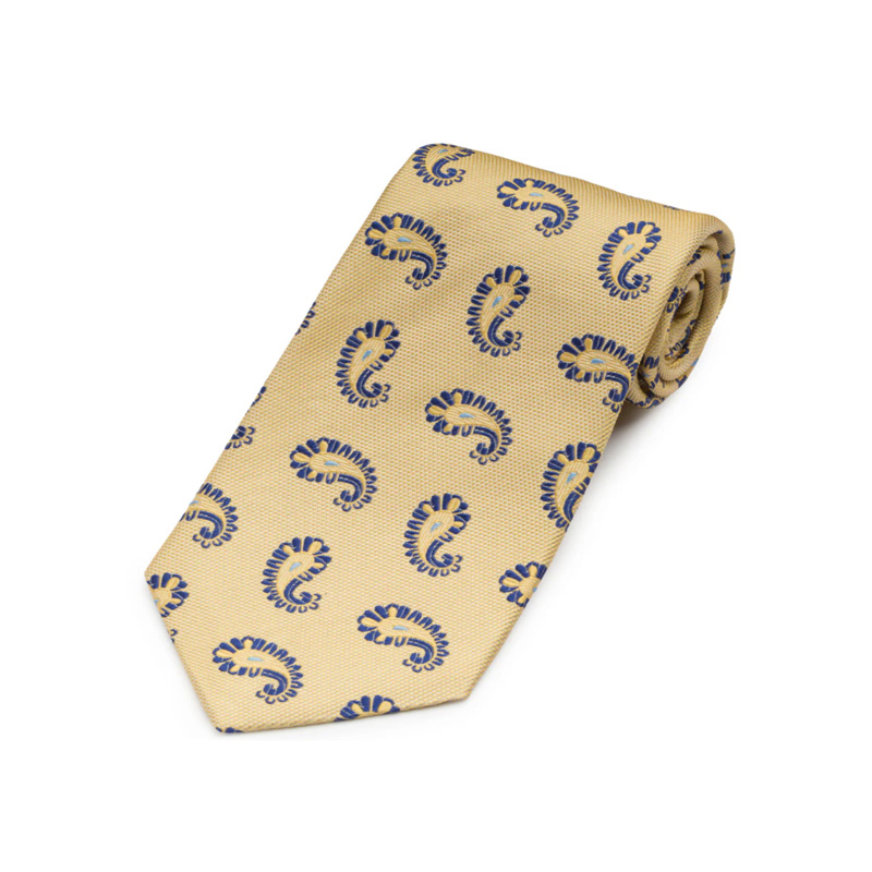 Gitman Gold Neat Paisley Woven Silk Tie Gitman Gold Neat Paisley Woven Silk Tie